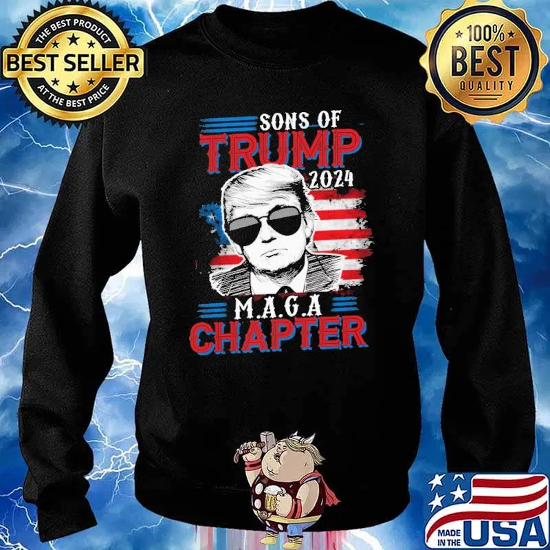 Sons of Trump 2024 maga chapter trump america flag s Sweater
