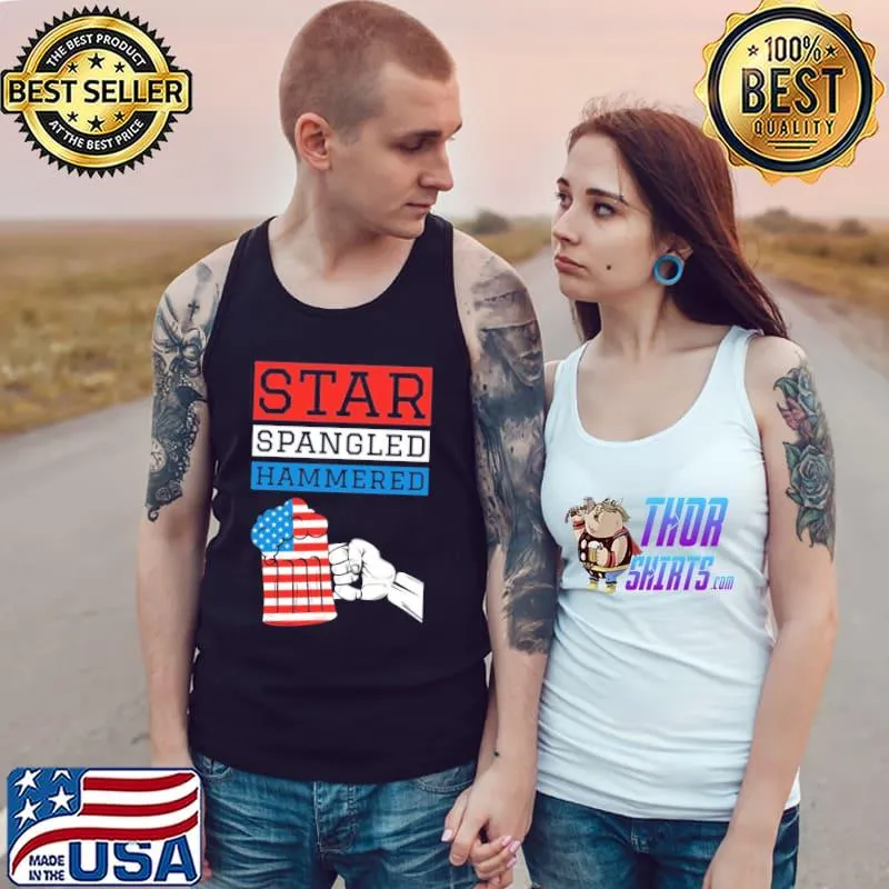 Star spangled hammered usa funny 4th of july drinking s Tank Top