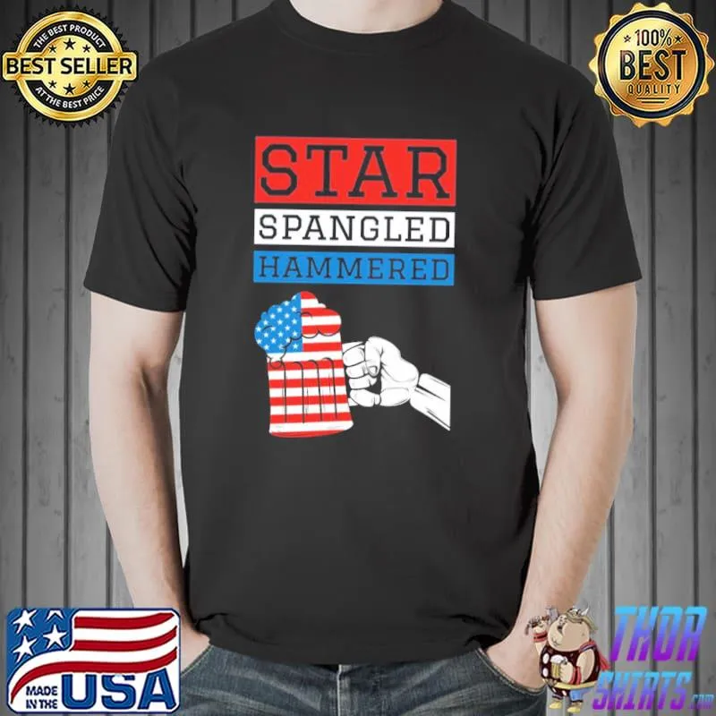 Star spangled hammered usa funny 4th of july drinking shirt