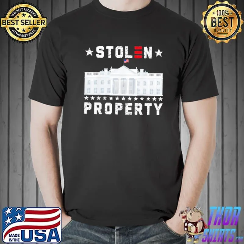 Stolem property political Biden in whit house shirt