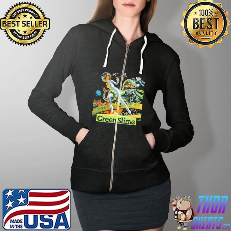 The Green Slime Octopus Planet Shirt Full Zip Hooded