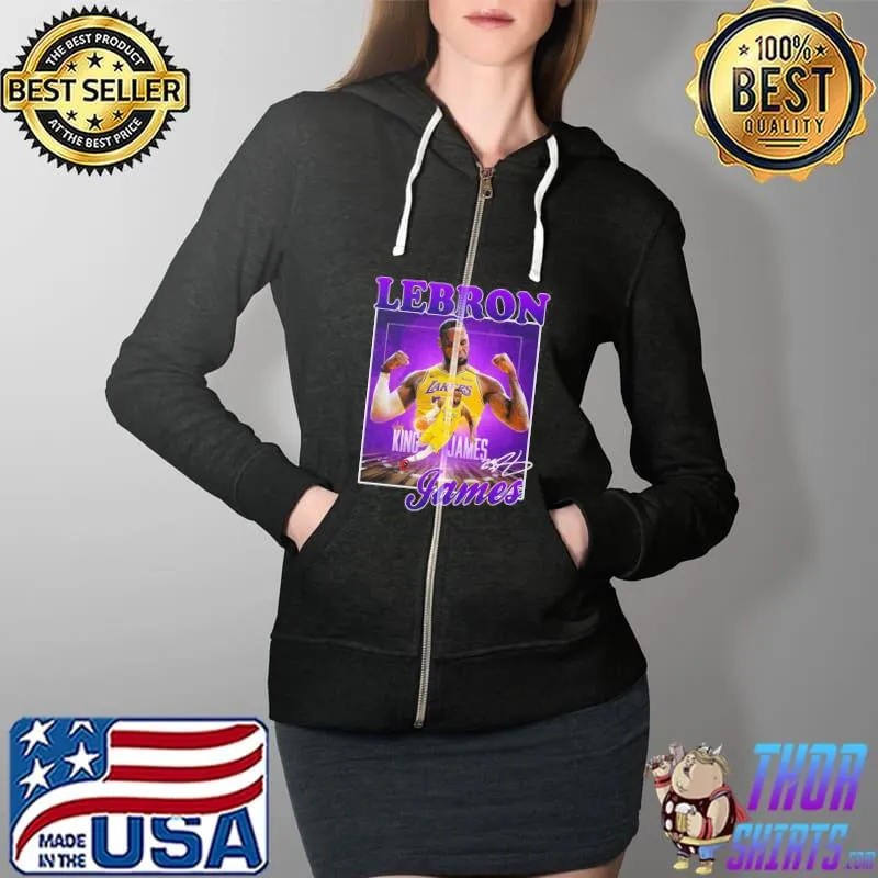 The king in purple art lebron james los angeles Lakers s Full Zip Hooded