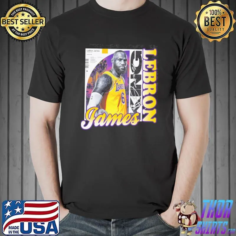 The king portrait lebron james los angeles Lakers shirt