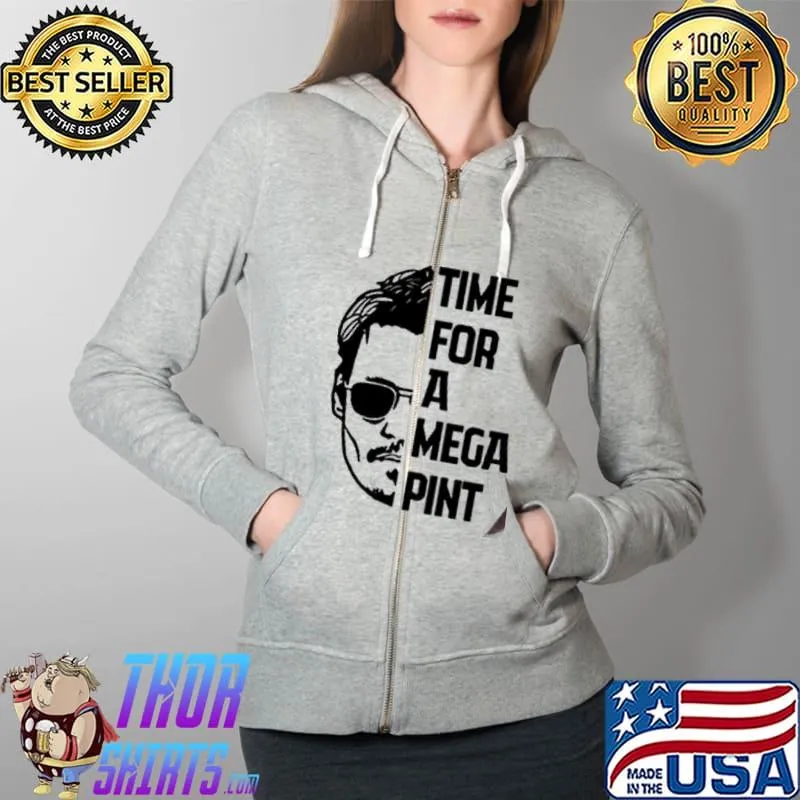 Time For a Mega Johny Depp Shirt Full Zip Hooded