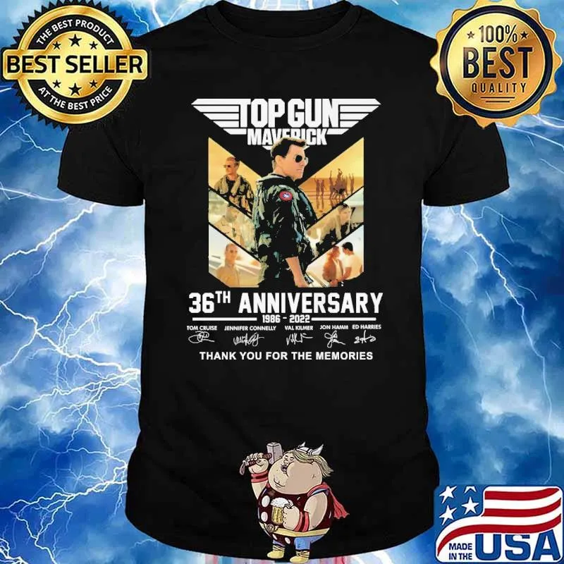 Top gun maverick 36th anniversary thank memories signatures shirt