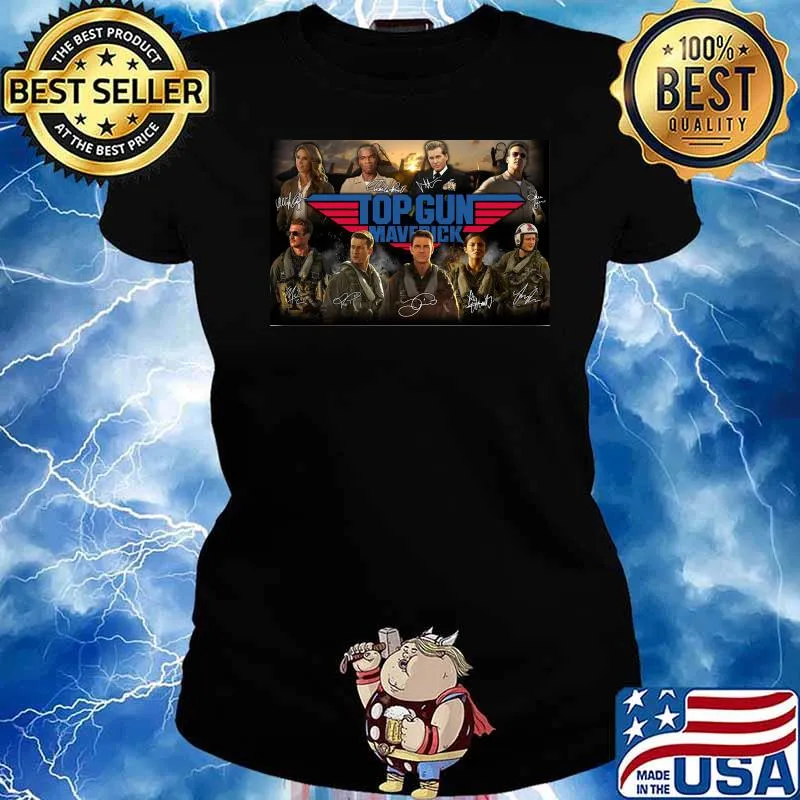 Top gun maverick characters signatures s Ladies tee