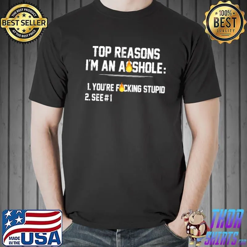 Top Reason I'm An Asshole You're Fucking Stupid Shirt
