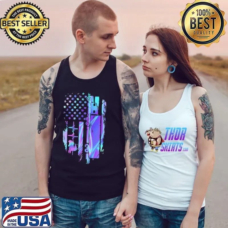 Trucker Flag Hologram Shirt Tank Top