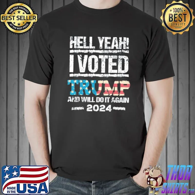 Trump 2024 I voted Trump flag maga patriot party 4th shirt