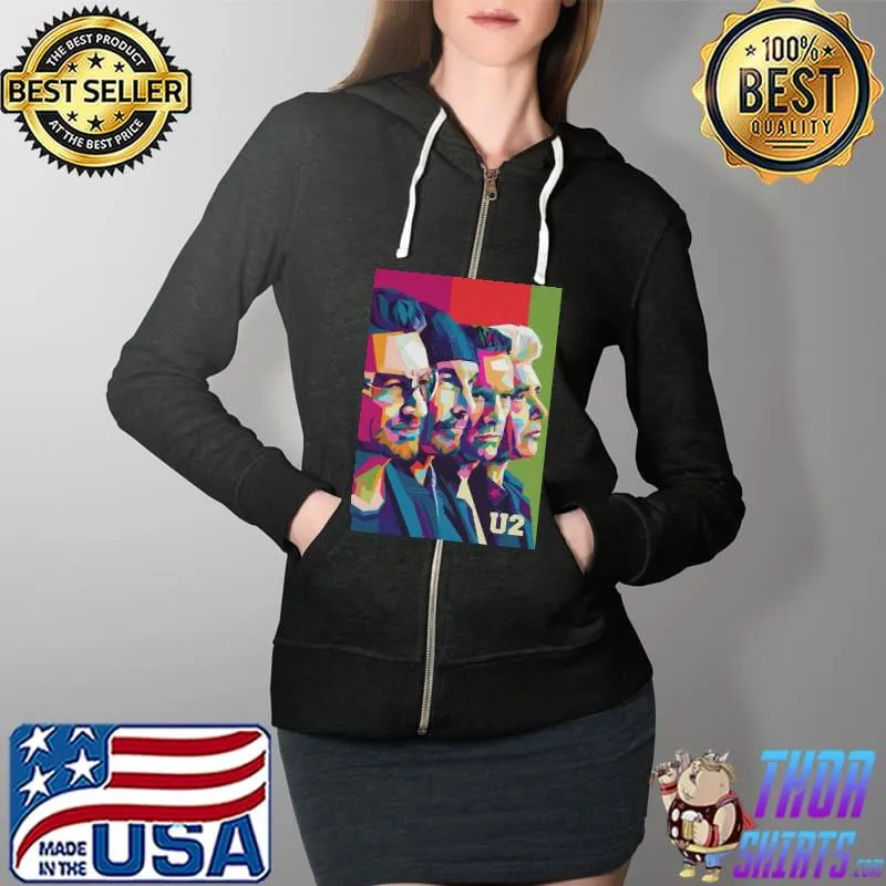 U2 band classic rock 90s music joshua tree concert s Full Zip Hooded
