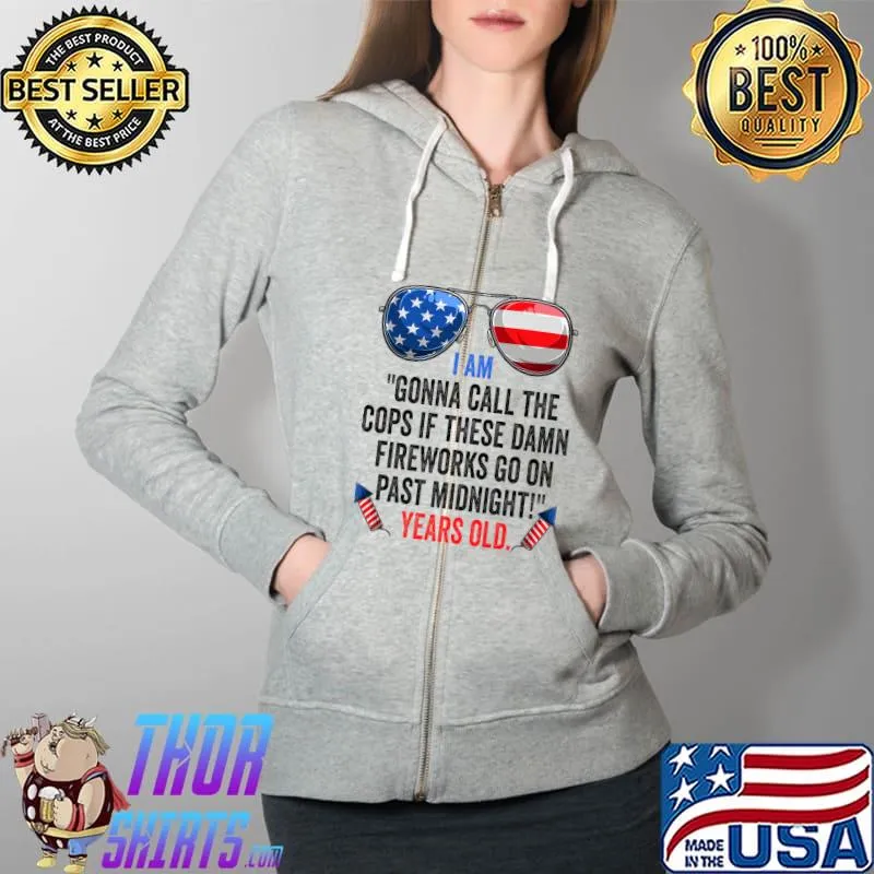 USA Fireworks American Patriotic Funny 4th Of July Premium T-Shirt Full Zip Hooded
