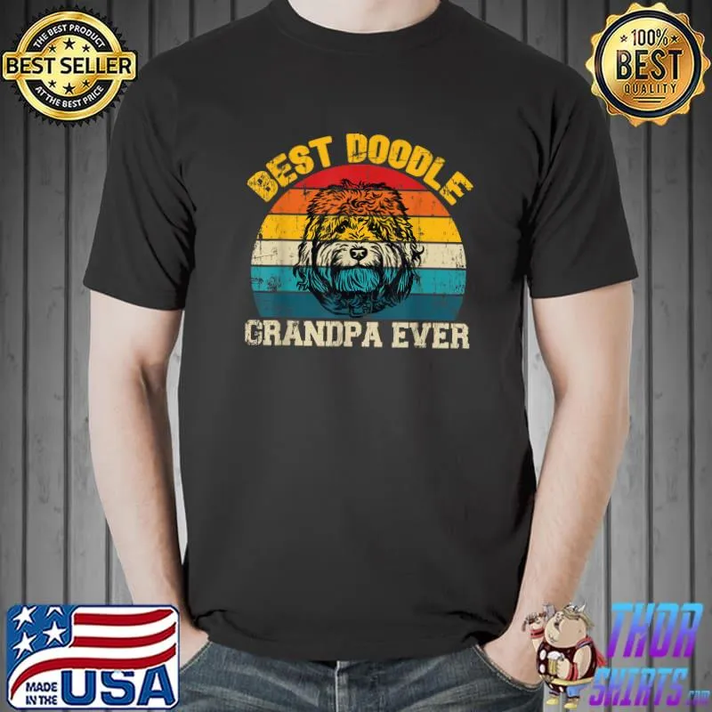 Vintage Best Doodle Grandpa Ever Goldendoodle Lover T-Shirt