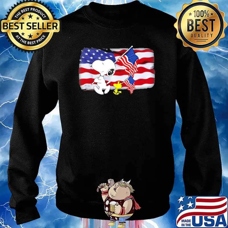 Woodstock Snoopy happy independence day america flag s Sweater