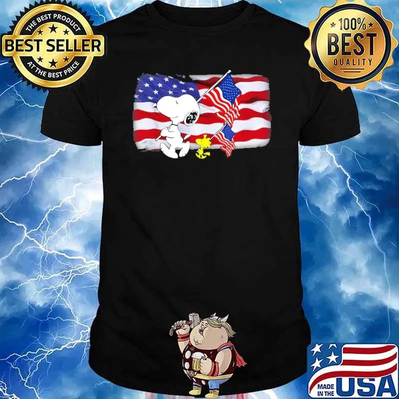 Woodstock Snoopy happy independence day america flag shirt