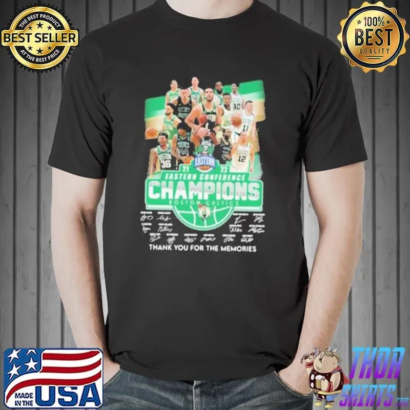 2021 2022 eastern conference champions Boston celtics signatures thank you for the memories shirt