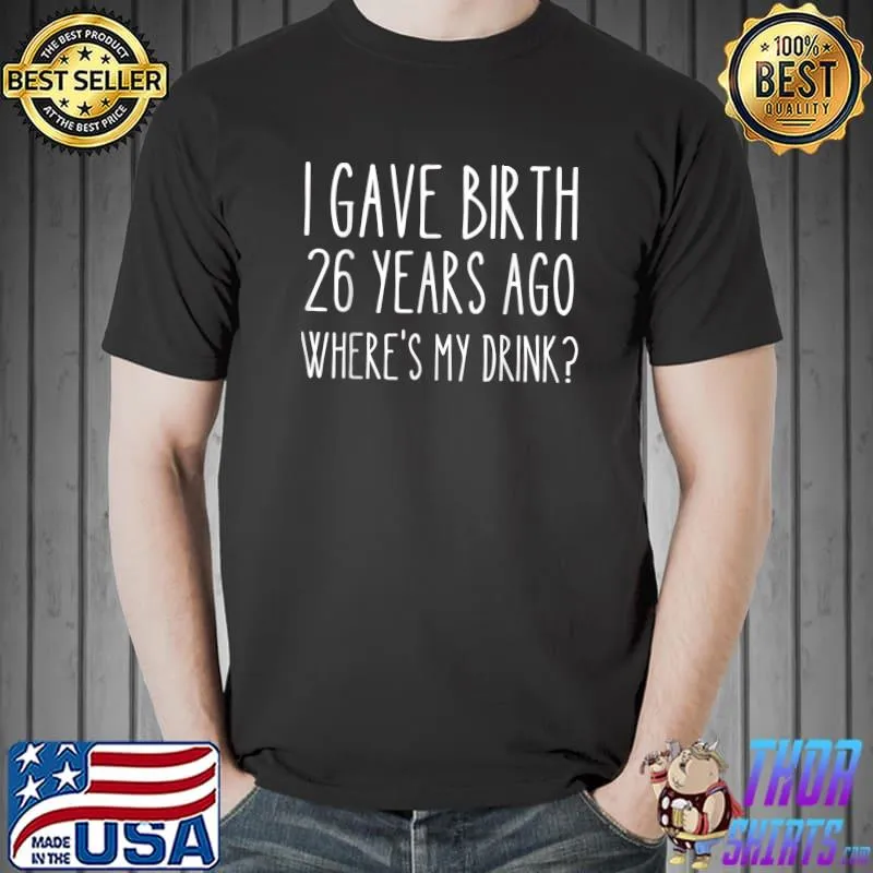 26th Birthday Mom Squad 26 year old Child Son Daughter Gift T-Shirt