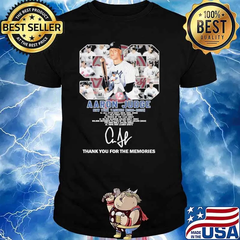 Aaron judge New York Yankees thank for the memories signatures shirt
