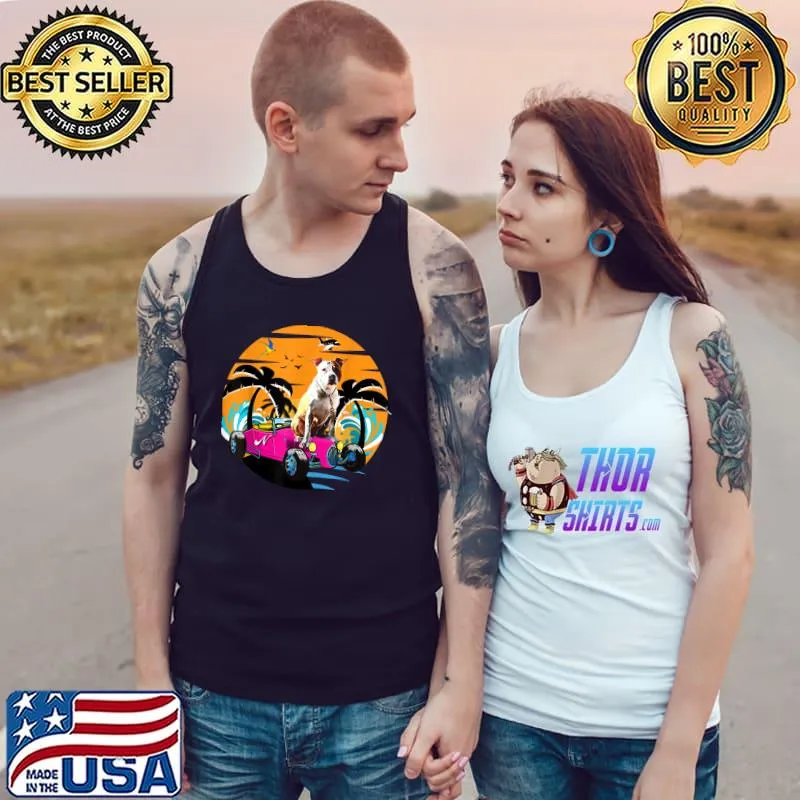 American Staffordshire Terrier Dog Sunset T-Shirt Tank Top