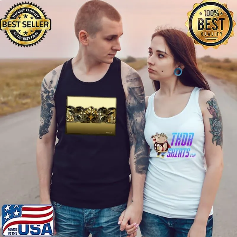 Antique Mermaids in Gold T-Shirt Tank Top