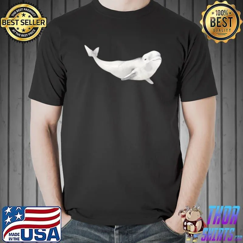 Beluga Whale Peri Purple Watercolour Sea Creature T-Shirt