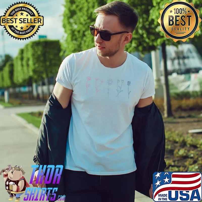 Bisexual Wildflowers LGTBQ T-Shirt