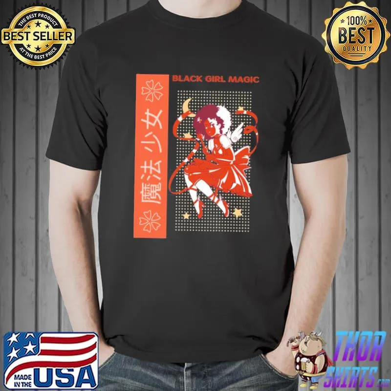Black anime girl fairy feminist magic shirt