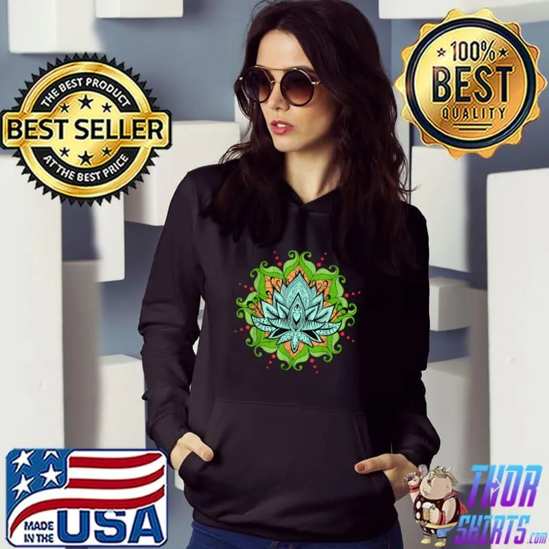 Boho Art Fractal Geometry Flower Blossom Asian Pilates Lotus T-Shirt Hoodie
