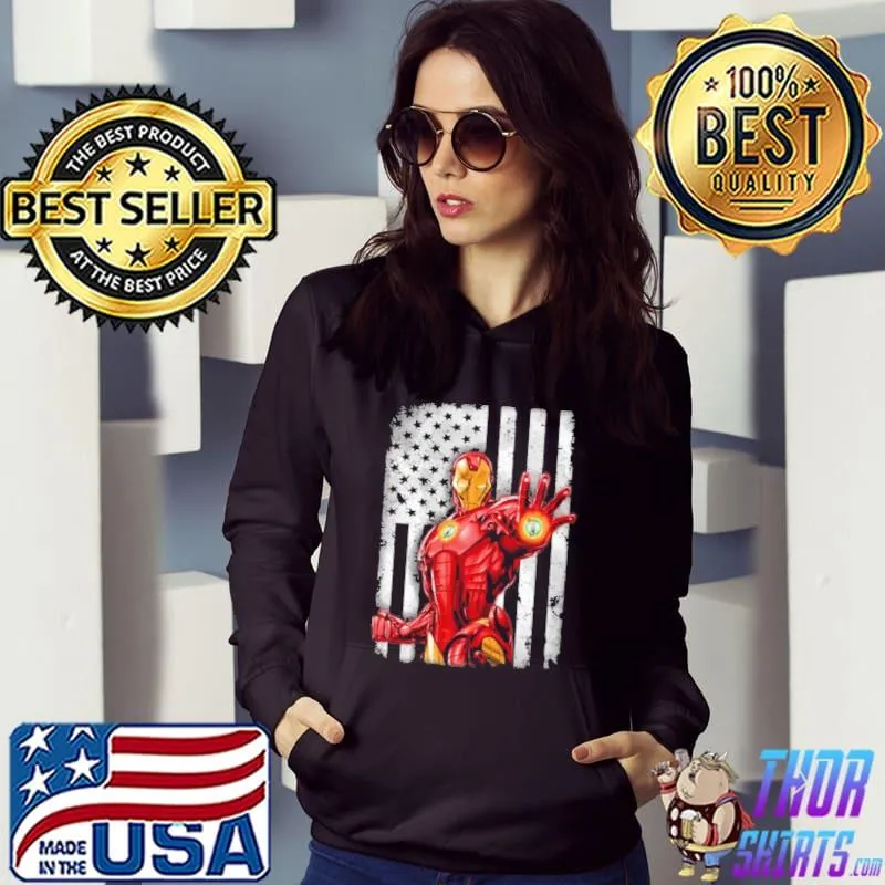 Boston celtics iron man avengers American flag s Hoodie