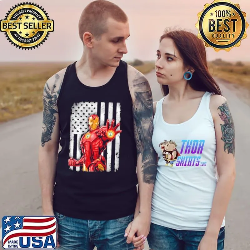 Boston celtics iron man avengers American flag s Tank Top