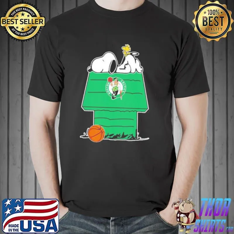 Boston celtics NBA basketball Snoopy Woodstock the Peanuts movie classic shirt