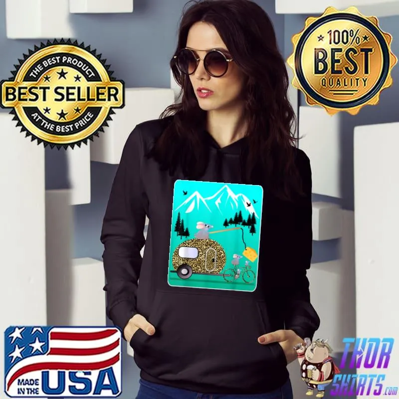 Cheese motivation mice camper bike tour mountain leopard T-Shirt Hoodie