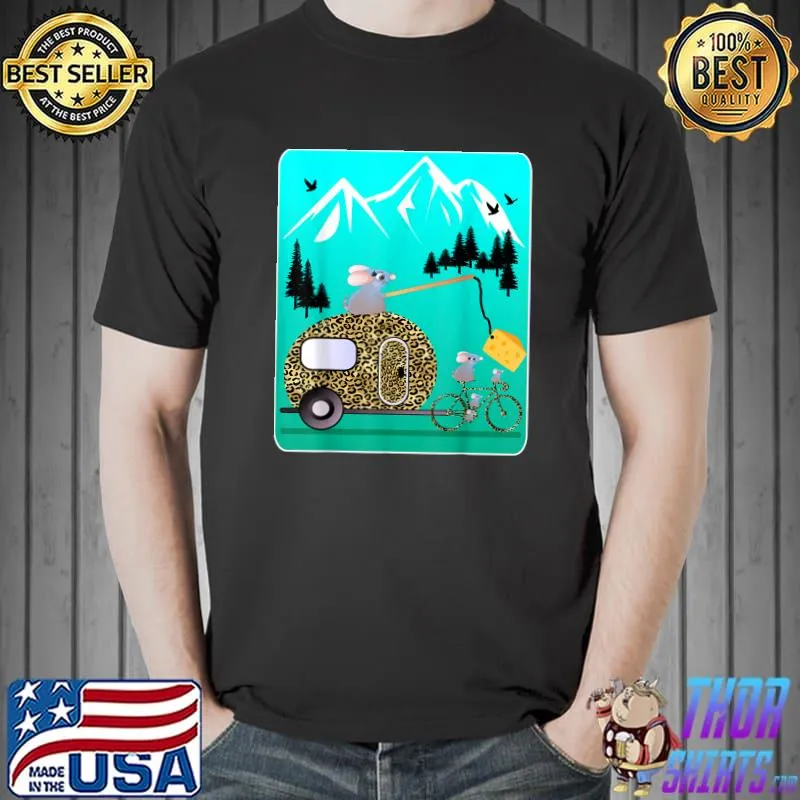 Cheese motivation mice camper bike tour mountain leopard T-Shirt