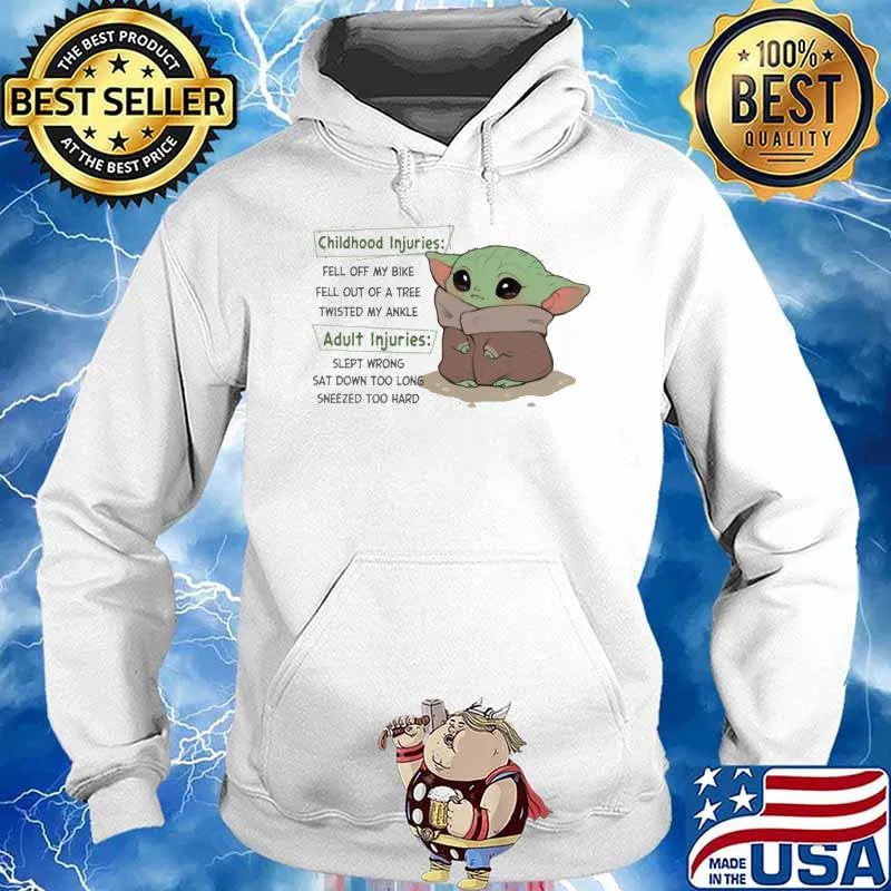 Childhood injuries fell of my bike adult baby yoda s Hoodie