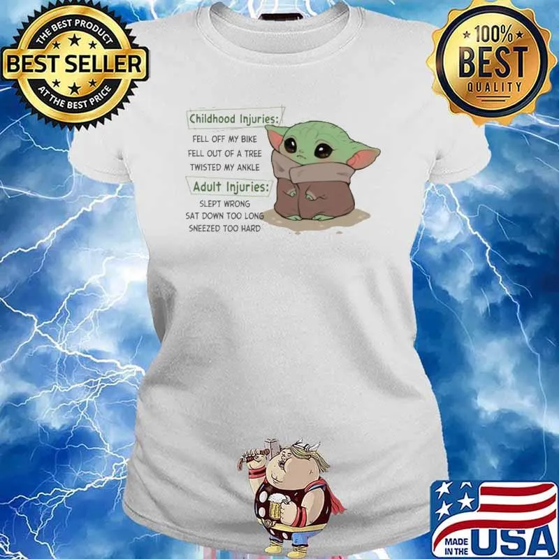 Childhood injuries fell of my bike adult baby yoda s Ladies tee