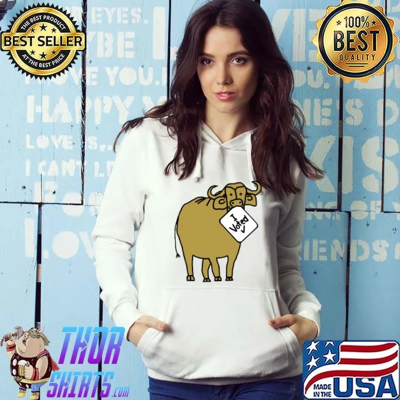 Cow Gold Ox with Voted T-Shirt Hoodie