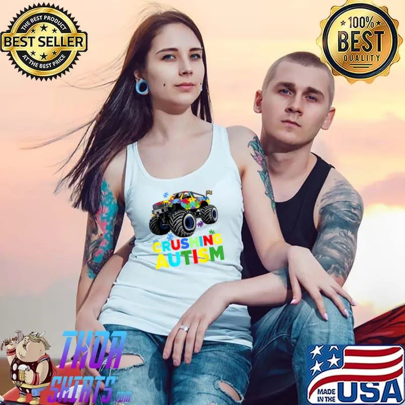 Crushing Autism Mega Truck T-Shirt Tank Top
