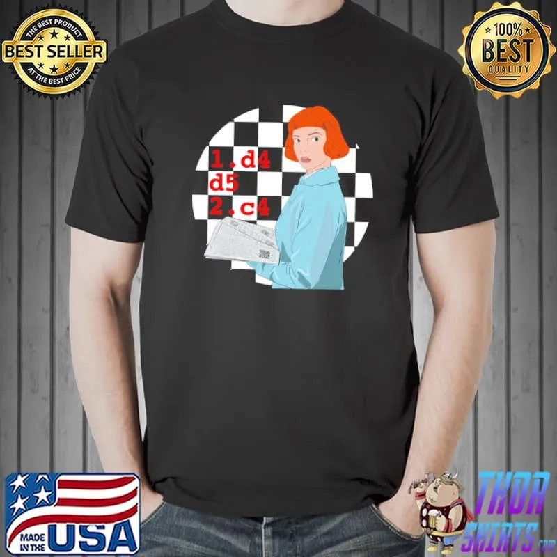 D4 d5 c4 queens gambit chess design shirt