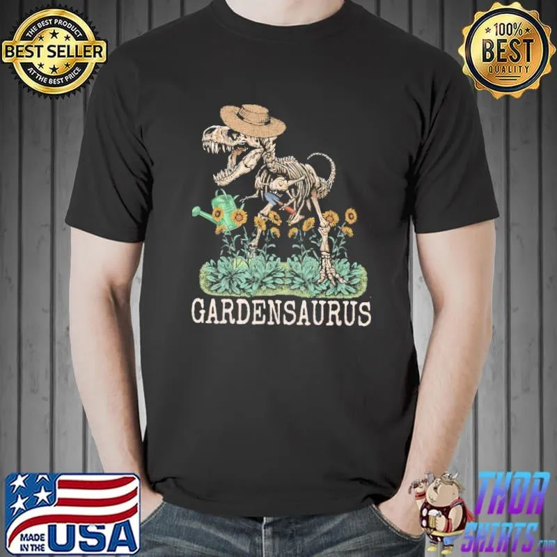 Dinosaur trex garden tools as gardensaurus funny gardener shirt