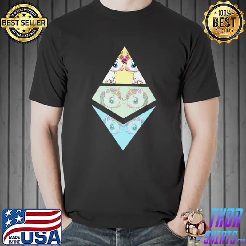 Ethereum Blockchain Unicorn Crypto ETH Trader T-Shirt