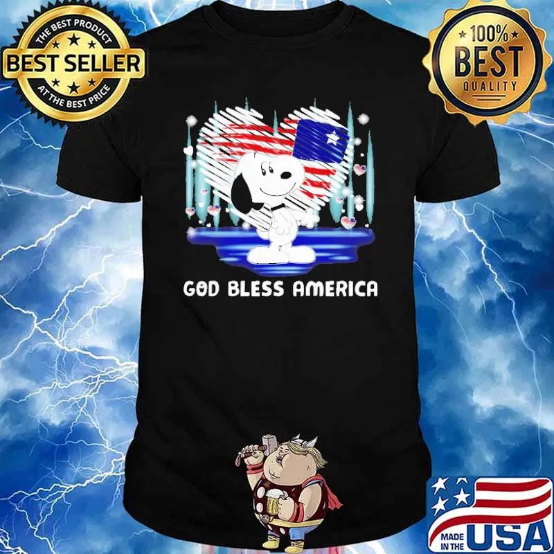 God Bless America Snoopy Heart Shirt
