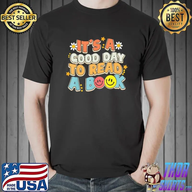Groovy it's good day to read book library reading lovers shirt