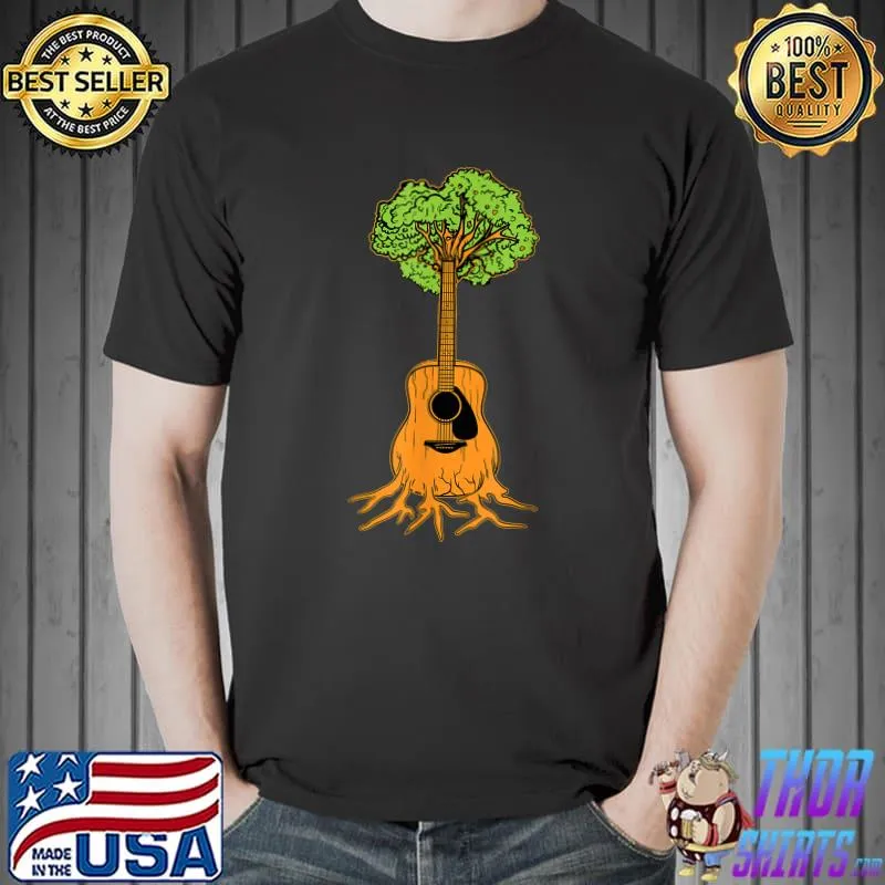 Guitar Music Instrument Guitarists Band Tree T-Shirt