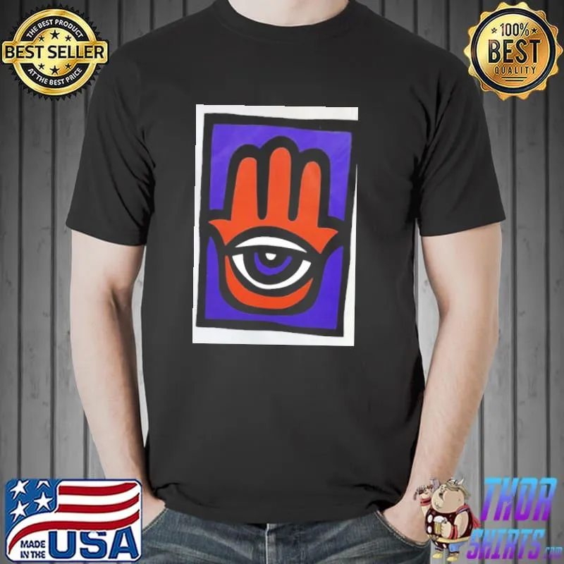 Hand shine eye colored design hamsa unsex shirt