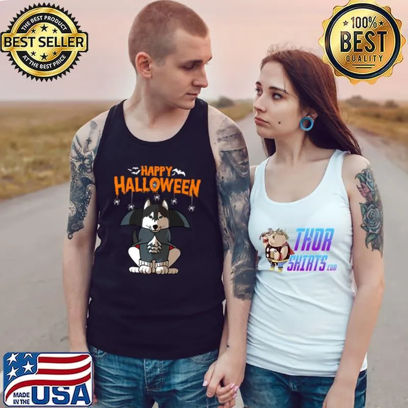Happy Halloween Siberian Husky Dog T-Shirt Tank Top