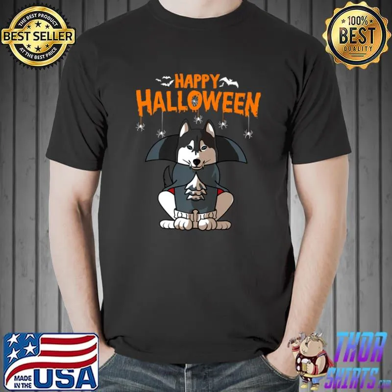 Happy Halloween Siberian Husky Dog T-Shirt