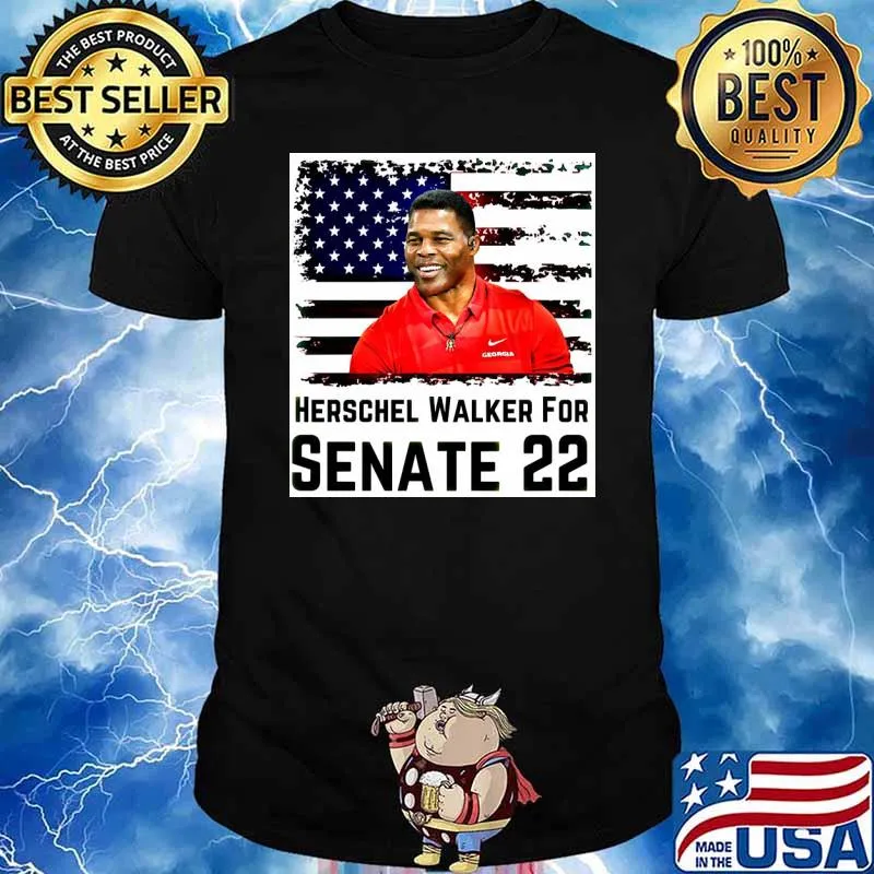 Herschel Walker For Senate 22 America Flag Shirt
