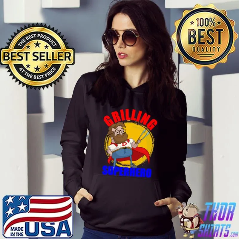 Hilarious Grilling Superhero Dad T-Shirt Hoodie
