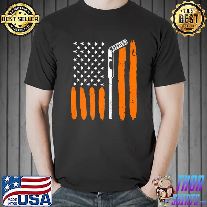 Ice Hockey US Flag T-Shirt