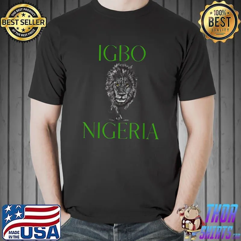 IGBO Nigeria Culture Large Letters With Lion T-Shirt