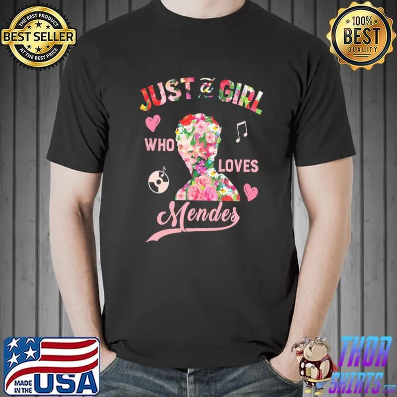 Jusa a girl who loves shawn mendes floral graphic shirt